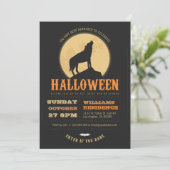 Howling Wolf Halloween-Party Einladung (Stehend Vorderseite)