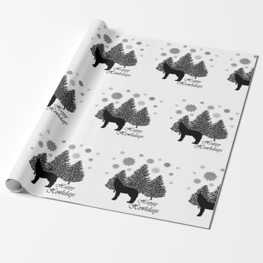 Howling Wolf Happy Howlidays Leopard Muster Snow Geschenkpapier (Ungerollt)