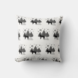 Howling Wolf Happy Howlidays Leopard Muster Snow Kissen