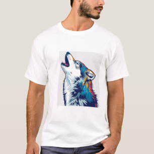 Howling Wolf Head - T - Shirt "Wilder Geist"