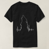 Howling Wolf Heartbeat T - Shirt Spirit Animal Wol (Design vorne)