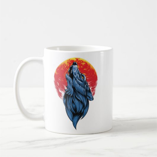 Howling Wolf Illustration Kaffeetasse (Links)
