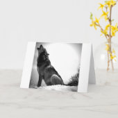Howling Wolf im Schnee Karte (Gelbe Blume)