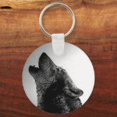 Howling Wolf im Schnee Schlüsselanhänger (Vorderseite)