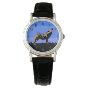Howling Wolf im Winter - Original Wildlife Art Armbanduhr