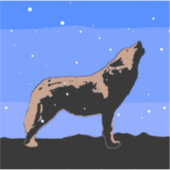 Howling Wolf im Winter - Original Wildlife Art Aufkleber (Vorderseite)