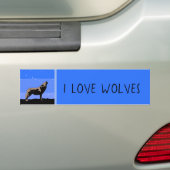 Howling Wolf im Winter - Original Wildlife Art Autoaufkleber (Auf Auto)