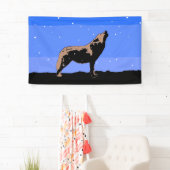 Howling Wolf im Winter - Original Wildlife Art Banner (Insitu)