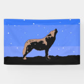 Howling Wolf im Winter - Original Wildlife Art Banner (Horizontal)