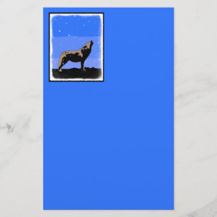 Howling Wolf im Winter - Original Wildlife Art Briefpapier