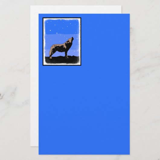 Howling Wolf im Winter - Original Wildlife Art Briefpapier (Vorne/Hinten)