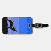 Howling Wolf im Winter - Original Wildlife Art Gepäckanhänger (Vorderseite horizontal)