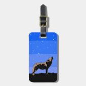 Howling Wolf im Winter - Original Wildlife Art Gepäckanhänger (Vorderseite vertikal)