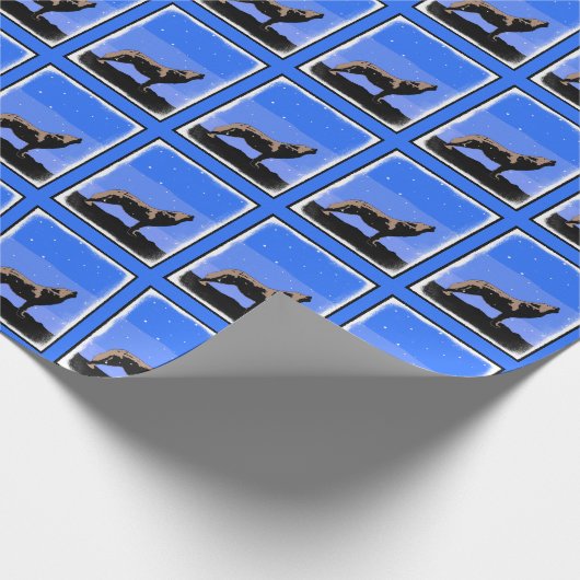 Howling Wolf im Winter - Original Wildlife Art Geschenkpapier (Ecke)