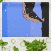 Howling Wolf im Winter - Original Wildlife Art Geschirrtuch (Gefaltet)