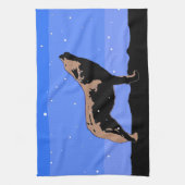 Howling Wolf im Winter - Original Wildlife Art Geschirrtuch (Vertikal)