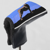 Howling Wolf im Winter - Original Wildlife Art Golf Headcover (3/4 Vorderseite)