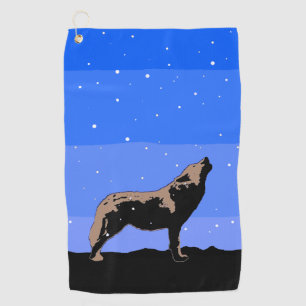 Howling Wolf im Winter - Original Wildlife Art Golfhandtuch