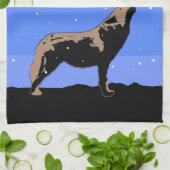 Howling Wolf im Winter - Original Wildlife Art Handtuch (Gefaltet)