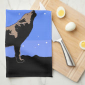 Howling Wolf im Winter - Original Wildlife Art Handtuch (Viertel Falte)