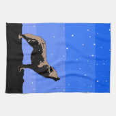 Howling Wolf im Winter - Original Wildlife Art Handtuch (Horizontal)