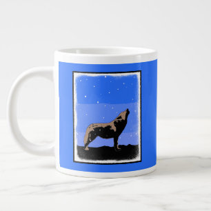 Howling Wolf im Winter - Original Wildlife Art Jumbo-Tasse