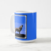 Howling Wolf im Winter - Original Wildlife Art Kaffeetasse (Vorderseite Links)