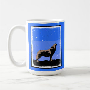 Howling Wolf im Winter - Original Wildlife Art Kaffeetasse
