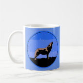 Howling Wolf im Winter - Original Wildlife Art Kaffeetasse (Links)