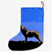 Howling Wolf im Winter - Original Wildlife Art Kleiner Weihnachtsstrumpf (Rückseite)