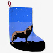 Howling Wolf im Winter - Original Wildlife Art Kleiner Weihnachtsstrumpf (Vorderseite)
