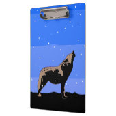 Howling Wolf im Winter - Original Wildlife Art Klemmbrett (Links)