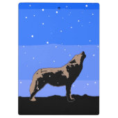 Howling Wolf im Winter - Original Wildlife Art Klemmbrett (Rückseite)