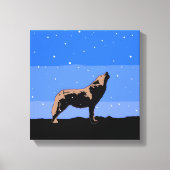 Howling Wolf im Winter - Original Wildlife Art Leinwanddruck (Vorderseite)