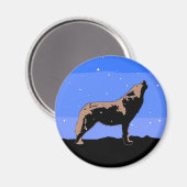 Howling Wolf im Winter - Original Wildlife Art Magnet (Vorderseite/Rückseite)