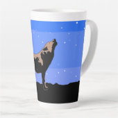 Howling Wolf im Winter - Original Wildlife Art Milchtasse (Rechte Ecke)