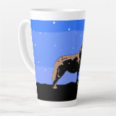 Howling Wolf im Winter - Original Wildlife Art Milchtasse (Linke Ecke)