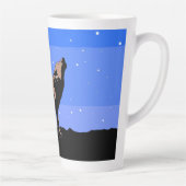 Howling Wolf im Winter - Original Wildlife Art Milchtasse (Rechts)