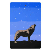 Howling Wolf im Winter - Original Wildlife Art Mini Klemmbrett (Rückseite)