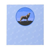 Howling Wolf im Winter - Original Wildlife Art Notizblock (Vorderseite)