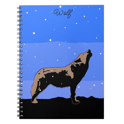 Howling Wolf im Winter - Original Wildlife Art Notizblock (Vorderseite)