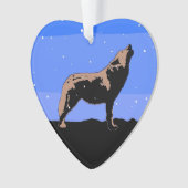 Howling Wolf im Winter - Original Wildlife Art Ornament (Vorderseite)