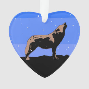 Howling Wolf im Winter - Original Wildlife Art Ornament
