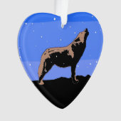 Howling Wolf im Winter - Original Wildlife Art Ornament (Vorderseite)