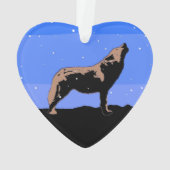 Howling Wolf im Winter - Original Wildlife Art Ornament (Rückseite)