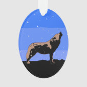 Howling Wolf im Winter - Original Wildlife Art Ornament (Vorderseite)
