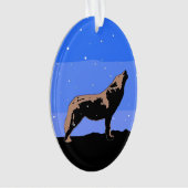 Howling Wolf im Winter - Original Wildlife Art Ornament (Vorderseite)