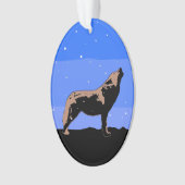 Howling Wolf im Winter - Original Wildlife Art Ornament (Vorderseite)