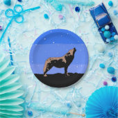 Howling Wolf im Winter - Original Wildlife Art Pappteller (Party)