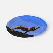 Howling Wolf im Winter - Original Wildlife Art Pappteller (Schrägansicht)